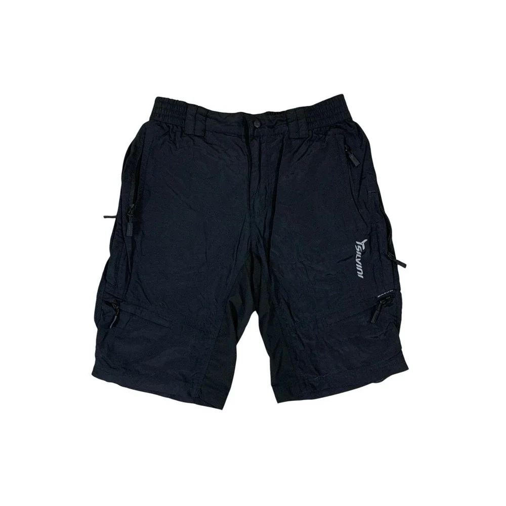 Silvini Black Cycling Shorts Large Zip Pockets Outdoor Mountain Bike Activewear